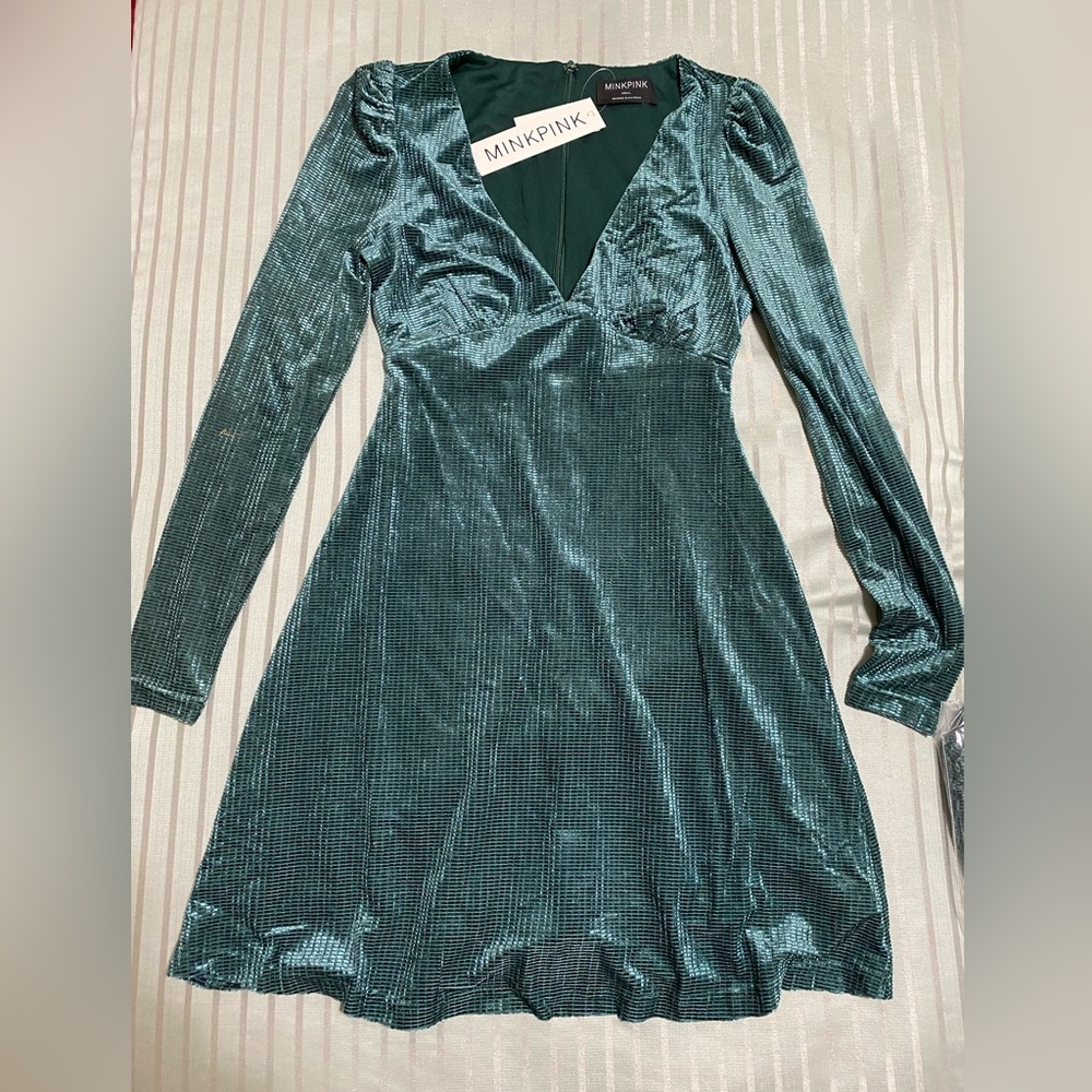 Minkpink Holiday Kendra Mini Dress Teal